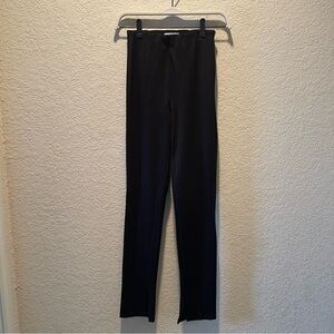 Anine Bing black clean waist split hem slim leg casual pants, size 34